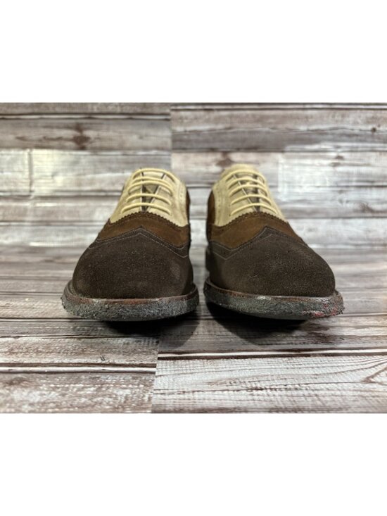 Peal Co X Brooks Brothers Suede Wingtip Oxford Shoes Sz 12 D tricolor England main image 8
